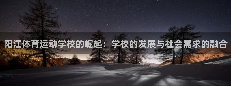 熊猫体育手机版下载：阳江体育运动学校的崛起：学校的发展与社会需求的融合